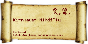 Kirnbauer Mihály névjegykártya